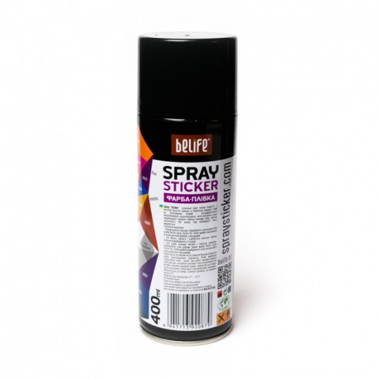 BeLife Spray-sticker рідка гума чорний мат #4 в аерозольному балоні 400мл 