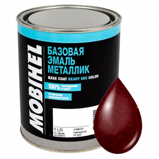 НА РОЗЛИВ 813594 Червоний рубін Автоемаль базова металік Mobihel 100 мл