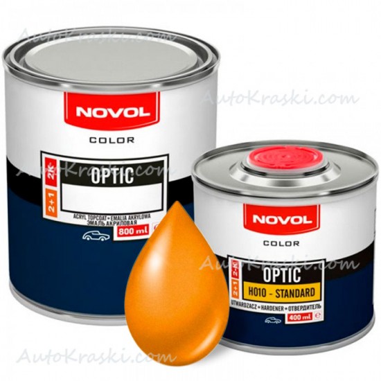 Автоемаль акрилова 1035 Жовта золотиста Novol Optic 0,8 л + Затверджувач 0,4 л