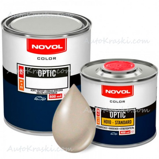Автоемаль акрилова 215 Бежевий сафарі Novol Optic 0,8л + Затверджувач 0,4л
