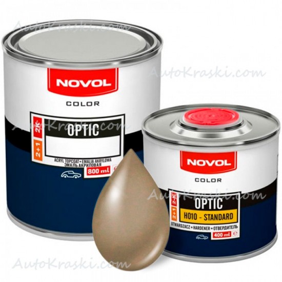 Автоемаль акрилова 235 Бежевий Novol Optic 0,8л + Затверджувач 0,4л