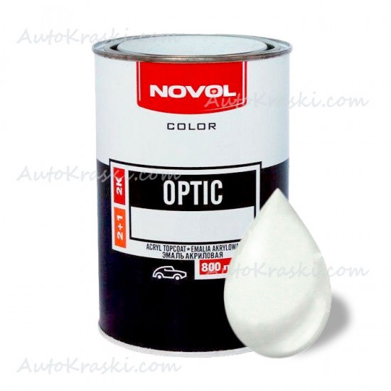 201 Біла Автоемаль акрилова Novol Optic 0,8л без затверджувача