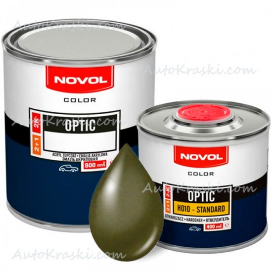 Автоемаль акрилова 303 Хакі Novol Optic 0,8л + Затверджувач 0,4л