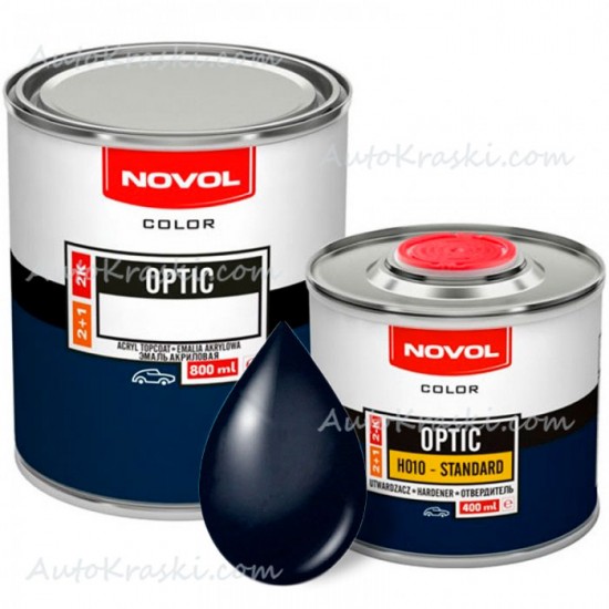Автоемаль акрилова 456 Темно-синя Novol Optic 0,8л + Затверджувач 0,4л