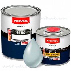 Автоемаль акрилова 671 Сіра-світла Novol Optic 0,8л + Затверджувач 0,4л