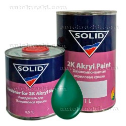 394 Темно-зелена Автоемаль акрилова SOLID 2K Akryl Paint 1,0л + затверджувач 0,5л