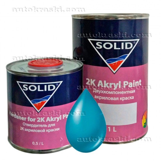 425 Блакитна Адріатика Автоемаль акрилова SOLID 2K Akryl Paint 1,0л + затверджувач 0,5л