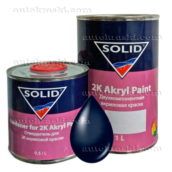440 Синя Автоемаль акрилова SOLID 2K Akryl Paint 1,0л + затверджувач 0,5л