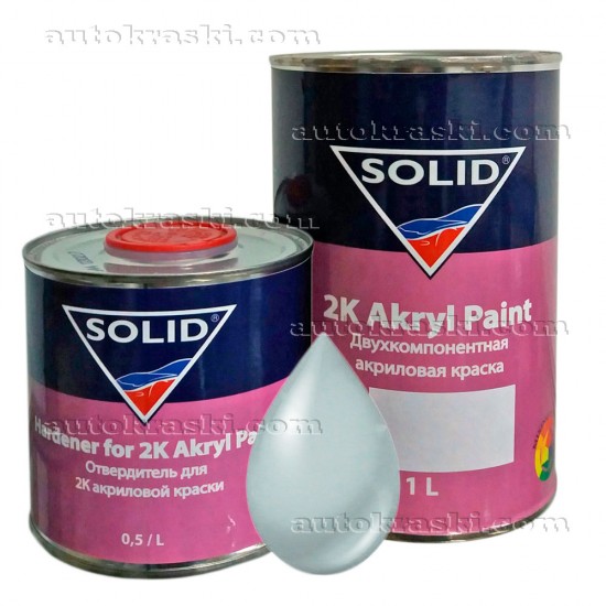 671 Світло-сіра Автоемаль акрилова SOLID 2K Akryl Paint 1,0л + затверджувач 0,5л