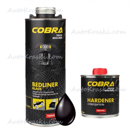 Захисне 2К покриття COBRA Truck Bedliner ЧОРНИЙ 0.6л + затверджувач 0,2л