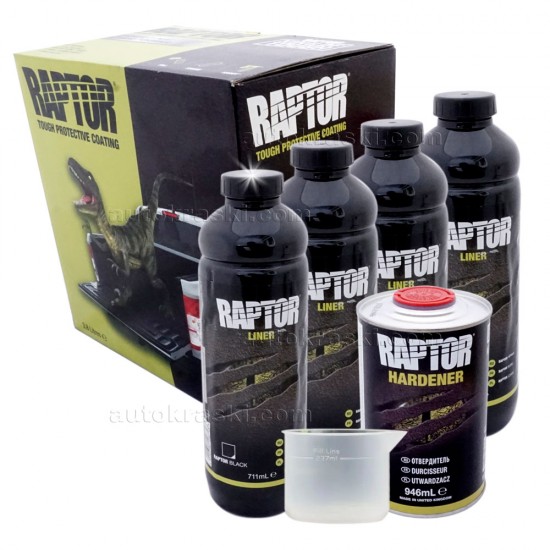 Захисне покриття підвищеної міцності Raptor, Раптор U-POL, upol, RLT-S4, Безбарвний (під будь який колір) 4л х 750мл + 1л затверджувач