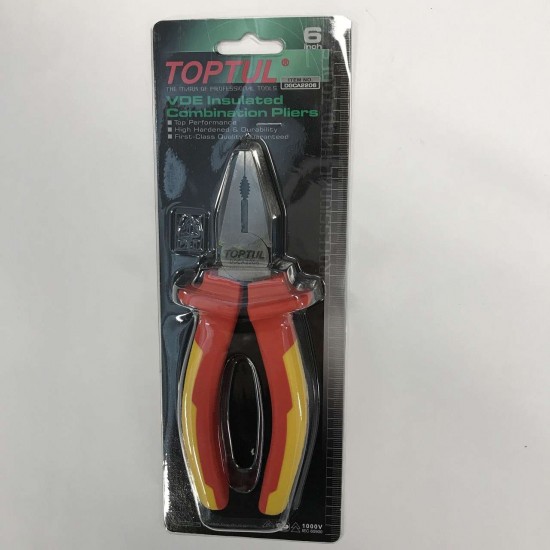 Пассатижи электрика 6" изолированные 1000V VDE TOPTUL DGCA2206