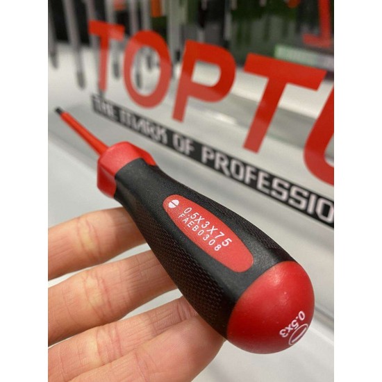 Отвертка диэлектрическая шлицевая TOPTUL 3x75 мм (1000V) FAEB0308