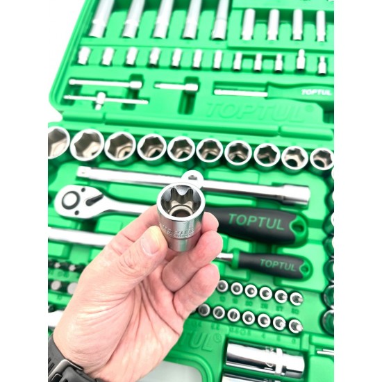 Автомобильный набор инструментов 1/4", 1/2" 108ед. (6-гр.) TOPTUL GCAI108R