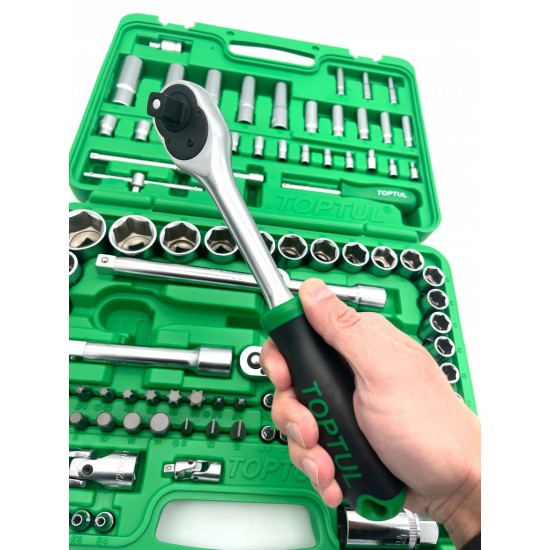 Автомобильный набор инструментов 1/4", 1/2" 108ед. (6-гр.) TOPTUL GCAI108R