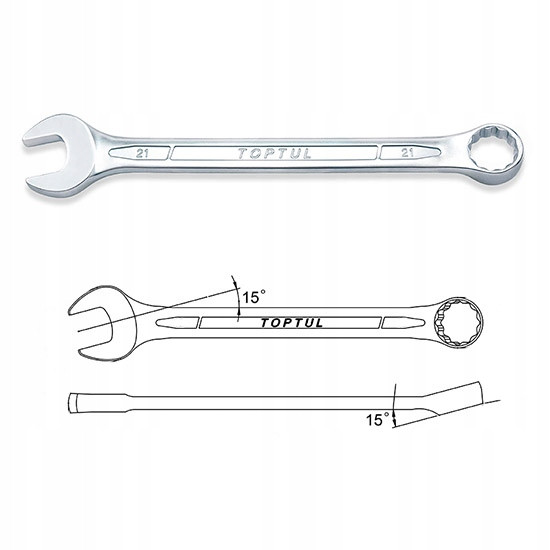 Набор ключей дюймовых комбинированных TOPTUL 16 шт. (1/4"-1-1/4") GBAA1604