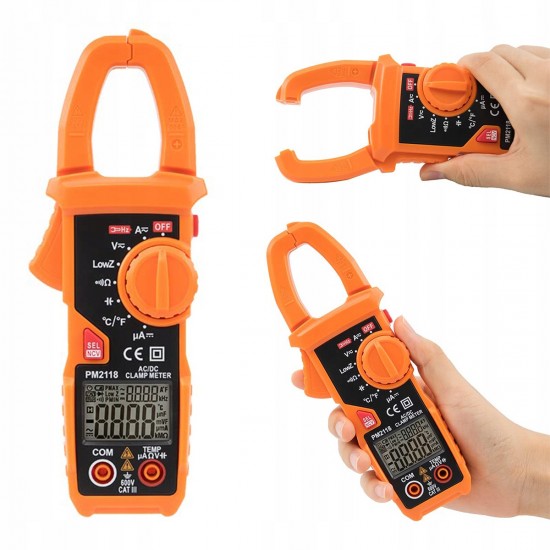 Токовые клещи с мультиметром и термопарой PeakMeter PM2118