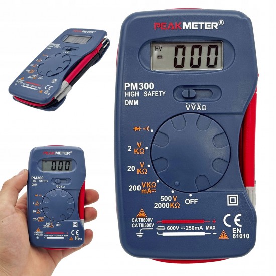Мультиметр цифровой карманный PeakMeter  PM300