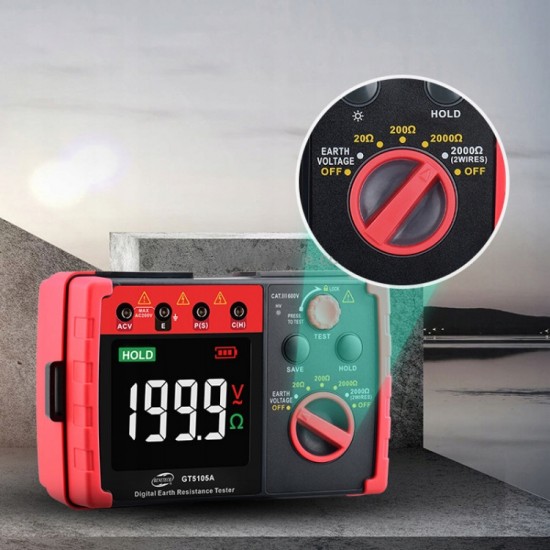 Тестер сопротивления заземления (0-2000 Ω) BENETECH GT5105A